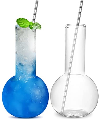 Cocktail Glass Set of 2-14oz 420ml Glass Creative Test Tube Design Cup Individuality Glass Goblet Whiskey Wine Glass Champagne Goblet for Home Party Bar