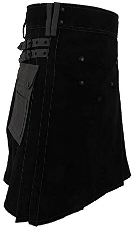 Schöner Kilt Rock Gothic Punk Scottish Kilt Kostüm Taschen Herren Röcke Mode Gürtel Gitter Zopf Bilaterale Taschenkette
