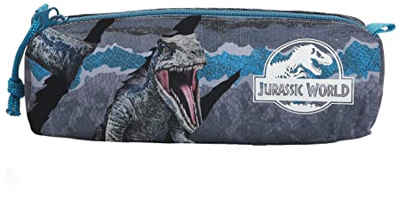 Jurassic World - Estuche Juvenil, Portatodo con Cremallera, Color Azul (CyP Brands)
