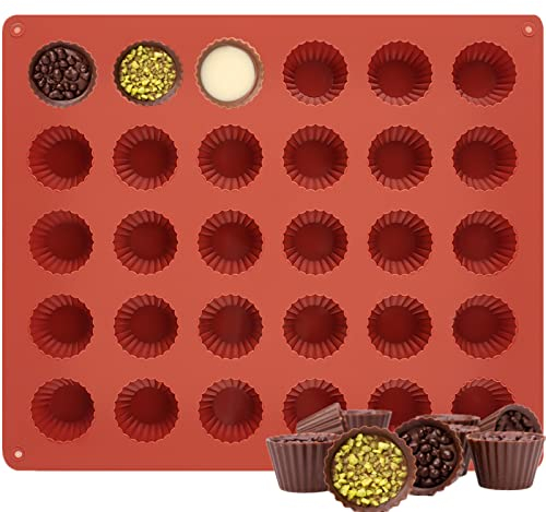 JOERSH Moule en silicone à 30 cavités pour mini beurre d'arachide pour bombes cétogènes, chocolat noir