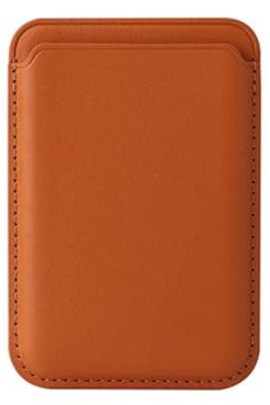Mag-Safe Portefeuille/porte-cartes en cuir végétalien compatible avec iPhone 12/13/14/15 Mini/Pro/Max – Porte-cartes RFID avec aimants Mag-Safe (marron)