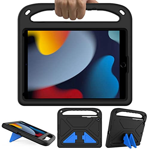 GOZOPO Kids Case for iPad 9th / 8th / 7th Generation (iPad 10.2 Inch 2021/2020/2019), Lightweight & Shockproof Handle Stand Case Compatible with iPad 10.2 / iPad Air 3 10.5 / iPad Pro 10.5 - Black