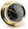 Fischer 1508U-45.6 - maritime Quarz-Uhr - 125mm Messgerät mit schwarzem Ziffernblatt und Messing-Gehäuse Made in Germany