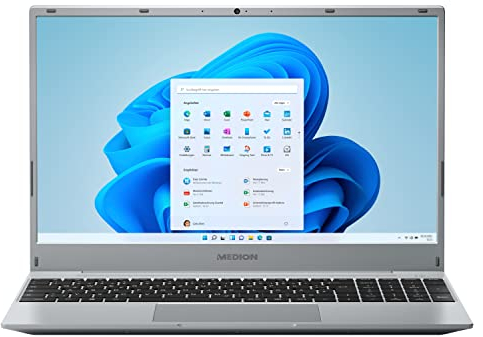 MEDION E15407 39,6 cm (15,6 Zoll) Full HD Notebook (Intel Core i3-1005G1, 8GB DDR4 RAM, 512GB SSD, Webcam, Windows 11 Home)