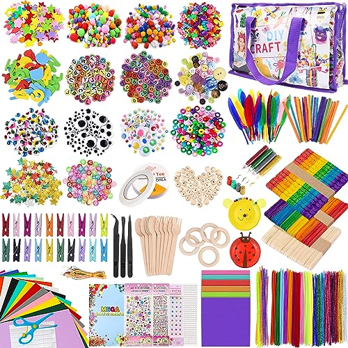 TAVADA Kit Manualidades Niños,3000+Pcs DIY Creativo, Arts Crafts Materiales - Juego creativo con Pompón para Regalo, Pipe Cleaners Crafts Set