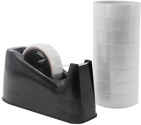 QILIMA Dévidoir de Ruban avec 8 Rouleaux de Ruban Adhésifs, Noir