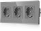 CNBINGO Glas Dreifachsteckdose Unterputz in Grau - Dreifach Schuko Steckdose mit Kindersicherung - 16 Amp Schutzkontakt Wandsteckdose mit Glasrahmen