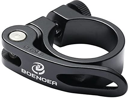 Boenoea Colliers de Selle pour Vélo, Dégagement Rapide pour Vélo en Alliage d'Aluminium 28,6/31,8/34,9MM Noir