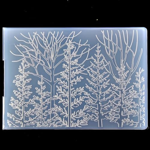 Kwan Crafts 3D-Baum-Wald-Hintergrund, Kunststoff-Prägeschablonen für Kartenherstellung, Scrapbooking und andere Papierbastelarbeiten, 3072506