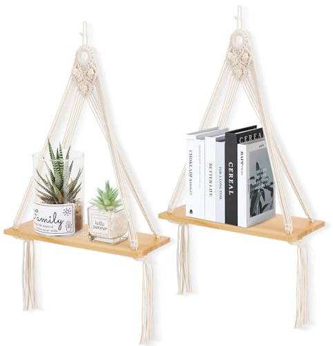 Sunkaioo Macrame Wall Hanging Shelf Set of 2