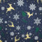 Baumwollstoff Rentiere und Eiskristalle mit Glitzereffekt, Weihnachten, dunkelblau (Länge am Stück: ab 50cm / Breite: 150cm)