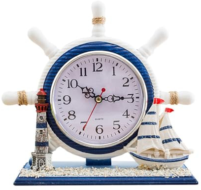 Warmhm 1stk Herrenuhren Ornamente Im -Stil Wohnzimmerdekor Uhr Im Maritimen Stil Stille Uhr Das Mittelmeer Haushaltsuhr