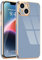 Lafunda for iPhone 14 Plus Case, Luxury Plating for Womens Gilrs Case, Full Camera Protection Soft TPU Bumper Cover, Shockproof Silicone Slim Phone Case for iPhone 14 Plus 6.7, Blue Grey