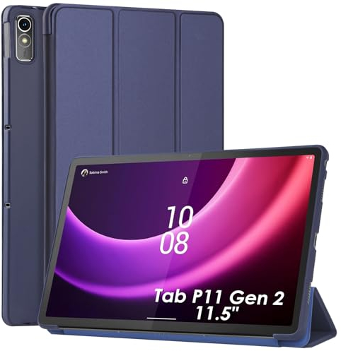 WD&CD Hülle kompatibel mit Lenovo Tab P11 (2nd Gen) 11.5 Zoll TB350FU/TB350XU 2022, Ultra Dünn Case mit Standfunktion Auto Sleep Wake Up Funktion, Blau