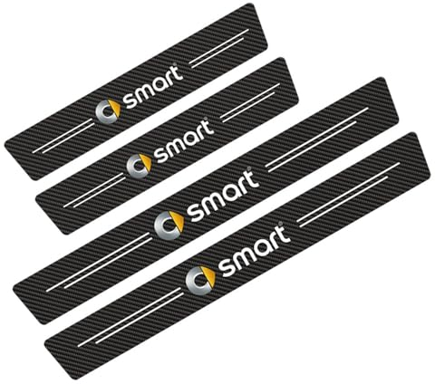 GNTHERF 4 Stück Auto Kohlefaser Türschweller Aufkleber, für Smart 450 451 453 Kratzfest Auto Tür Schritt Platte Abdeckung Lackschutzfolie