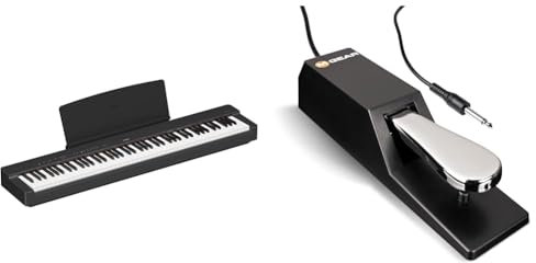 Yamaha P-225 Piano numérique léger et portable avec clavier Graded-Hammer-Compact à 88 touches & M-Audio SP-2 - Pédale de sustain universelle avec action de type piano, l'accessoire idéal