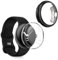 kwmobile 2X Schutzhülle kompatibel mit Google Pixel Watch 2 / Pixel Watch 1 Hülle - Fullbody Cover Set aus Silikon - Transparent Schwarz