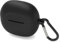 Geekria Silicone Case Cover Compatible with Skullcandy Rail True Wireless Earbuds, Protective Earphones Skin Cover with Keychain Hook, Charging Port Accessible, Support Wireless Charging (Black)