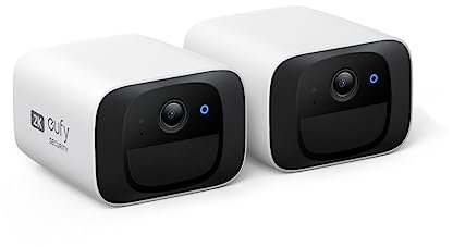 eufy Security SoloCam C210 Security Camera Outdoor Wireless, 2K Resolution Home Security Camera, IP67 Weather Resistant, No Monthly Fee, 2.4 GHz Wi-Fi, HomeBase S380 (HomeBase 3) Compatible(Renewed)