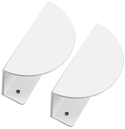 JMCXSM592 2 Stück Schrankgriff Aluminium Möbelgriffe Unsichtbar Kinderzimmer halbrund Profilgriff halbmondförmig Türklinken Versteckt Kleiderschrankgriffe Türgriff Schubladen Knöpfe (Weiß,80mm)