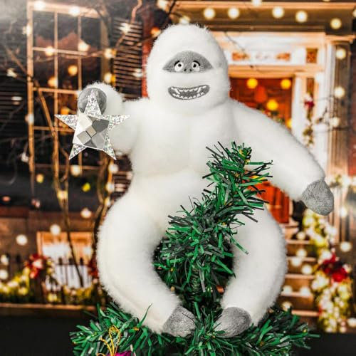 Makamsui Weihnachtsbaumspitze, Schneemann, handgefertigt, Filz, Schneemann, Schimpanse, Plüsch, Weihnachtsbaumspitze, Ornament, dekoratives Winterwunderland, Party-Dekoration, Ornament, Zubehör,