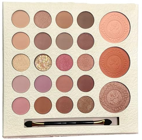 9 Farben professionelle Make-up Schattenpalette, rosa Farbe Make-up Palette, Glitter Matte Schimmer Metallic pigmentierte Make-up professionelle Palette (23 Farben - Romantische Gold und Pink)