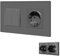 BSEED Interruptor de Cristal 2 Gang 1 Vía + Enchufe Schuko, Interruptor Pulsador Empotrable con Indicador Luminoso LED, Interruptor de Pared para Salón, Oficina, Cocina -Gris
