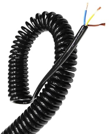XIAOCLI Black Multi 2/3/4/6/8 Core Wire Spring Spiral Cable Pins 0.2mm0.5mm1.5mm Power Cord Can Extend The Tensile Wires(4 Core,STRETCH 2.5 METER_17 AWG 1.0MM)