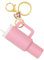 Nhemeylp Mini Cup Butterfly Charm Keychain for Stanley Cup Accessories, Pink