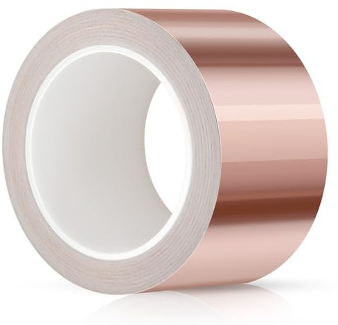 Nastro Lamina Rame 70mm X 20M Conduttivo Nastro Rame Foil Tape, Nastro in Schermatura EMIo in Pellicola di Rame, per Messa a Terra, Saldatura e Difesa dalle Lumache ECC