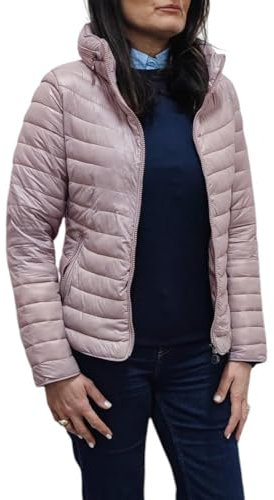 VEQUÈ Piumino Leggero da Donna Imbottito Trapuntato Giubbotto 100 Grammi Ultralight Giacca Slim Giubbino Cappuccio Leggero Cerniera (IT, Testo, M, Regular, Regular, Rosa)