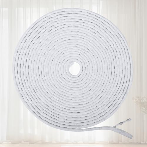 sitarcmin 300g Fil de Plomb pour Rideau 10m, Ruban de Plomb pour Rideaux Extérieur Intérieur - Suspension Parfaite, Poids pour Rideaux Douche Tissus Moustiquaires Nappe (30 g/m, Blanc)