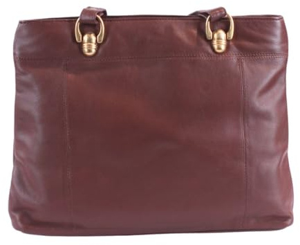 Luigi Damen Leder Handtasche Innen & Außentaschen, Goldene Reißverschlüsse, Baumwollfutter, Elegantes & Geräumiges Design (Cognac), cognac, One Size