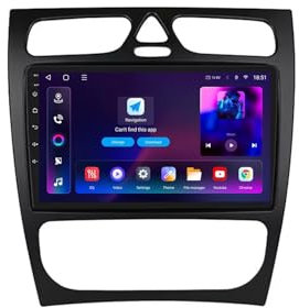 Android 13 2 DIN Car Radio Stereo para Mercedes Benz C Class S203 CL203 W203 2000-2004 9 Pulgadas Autoradio con WiFi GPS Rear View Camera RDS FM BT DVR SWC Ventilador de refrigeración(2+32G)