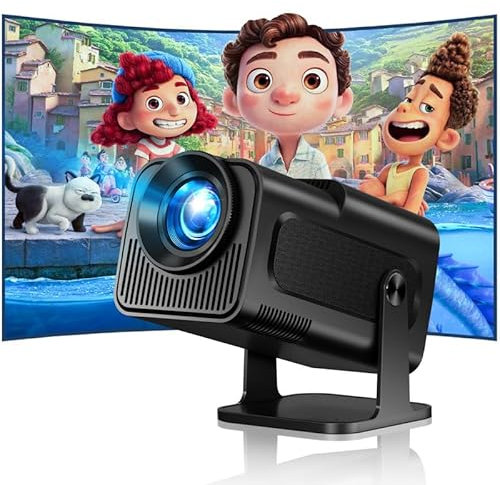 Quilted Northern Vidéoprojecteur 4K compatible Mii Portale Projector, rétroprojecteur avec Android et OS 11.0, Wi-Fi 6, Bluetooth 5.0, rotation à 180° avec clavier automatique, compatible avec