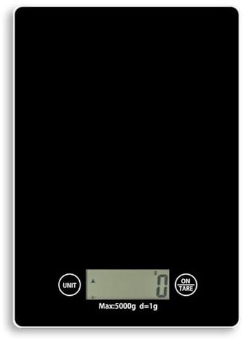 Küchenwaage Digital, Wasserdicht Küchenwaage, Backwaage, Haushaltswaage, Digitale Küchenwaage, Bis 5 kg Waage-Küche, mit LCD-Anzeige, Hohe Präzision Waage mit Tara-Funktion, Schwarz