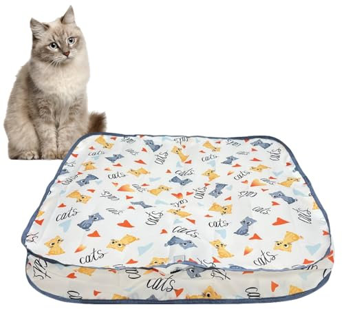 Interaktives Katzenspielzeug, 2 in 1 Simuliertes Interaktives Jagdkatzenspielzeug, Jagd Katzenspielzeug Spielmatte Doppelschicht Jagd Katze Matte Spielzeug für Stimuliert Jagdinstinkt (Blau, Matt)