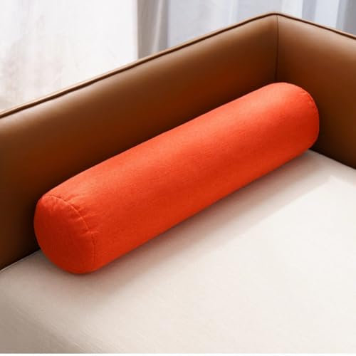 AQIGR Lange Nackenrolle 15x60 20x80 20x120 cm, weich u. formstabil, Füllkissen aus flauschigem Schaumstoff, Nacken Beinkissen für Bett und Couch(Rot,20x80cm)