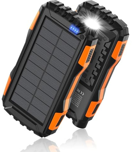 Chargeur Solaire 42800mAh avec 3 USB Ports - PD 10W Batterie Externe Solar sans Fil Powerbank | Imperméable, Antipoussière, Antichoc | Chargeur Portable pour Smartphones, Tablette, Outdoor Camping
