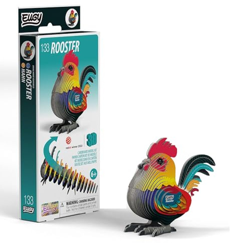 EUGY 133 Rooster Eco-Friendly 3D Paper Puzzle