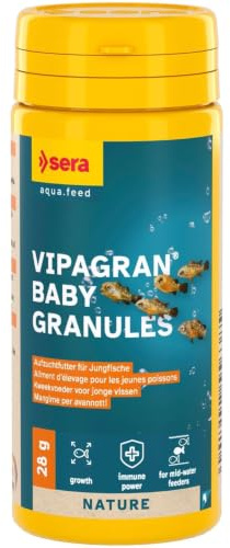 sera Vipagran Baby Nature 50 ml (24 g) - Mikrosoftgranulat für Jungtiere mit 4 % Insektenmehl, Jungfischfutter