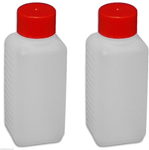 2 Stück 100 ml Plastikflasche, Abfüllflasche mit Deckel und Dichtung, PE-Flasche