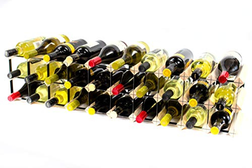Classic 20/30 Bottle Pine Wood and Black Metal Wine Rack | Ready Assembled