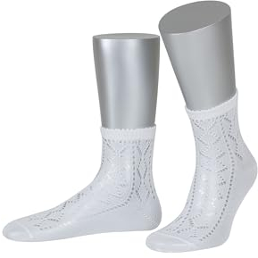 Lusana Damen Trachtensöckchen Heidi Trachtenstrümpfe, Weiß (weiß 26), 42/43 (Herstellergröße: 40-42)