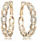 Everstone Ohrhänger Gelb Gold, 18K), attraktive Glitzer & Strass Elemente, Luxus Design, Kettenform, für jeden Anlass, beliebt bei Girls & Damen, 0,6 cm Weite