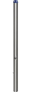 Edelstahlsperrpfosten, rund, Durchm. 61 mm, heraus nehmbar aus Bodenhalterung, mit Dreikant-Feuerwehr