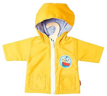 Heless 1525 - Wendeanorak mit Kapuze für Puppen im Design Maritim, Größe 28 - 35 cm, schützt vor Wind und Wetter