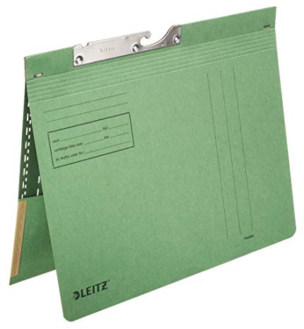 Esselte Leitz Pendelhefter Combi mit Tasche, kfm. Heftung, Manilakarton, grün