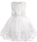 discoball Mädchen Prinzessin Kleid Rose Blume Fliege Partykleid Tüll Hochzeitskleid Brautjungfer Taufe Elegantes formelles Kleid für Mädchen, blanc, 11-12 ans