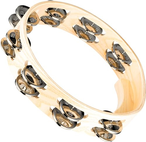 Meinl Artisan Edition Tambourine with Nickel Plated Steel Jingles, Double Row - NOT MADE IN CHINA - 10 American White Ash Frame, 2-YEAR WARRANTY (AE-ATA2S)